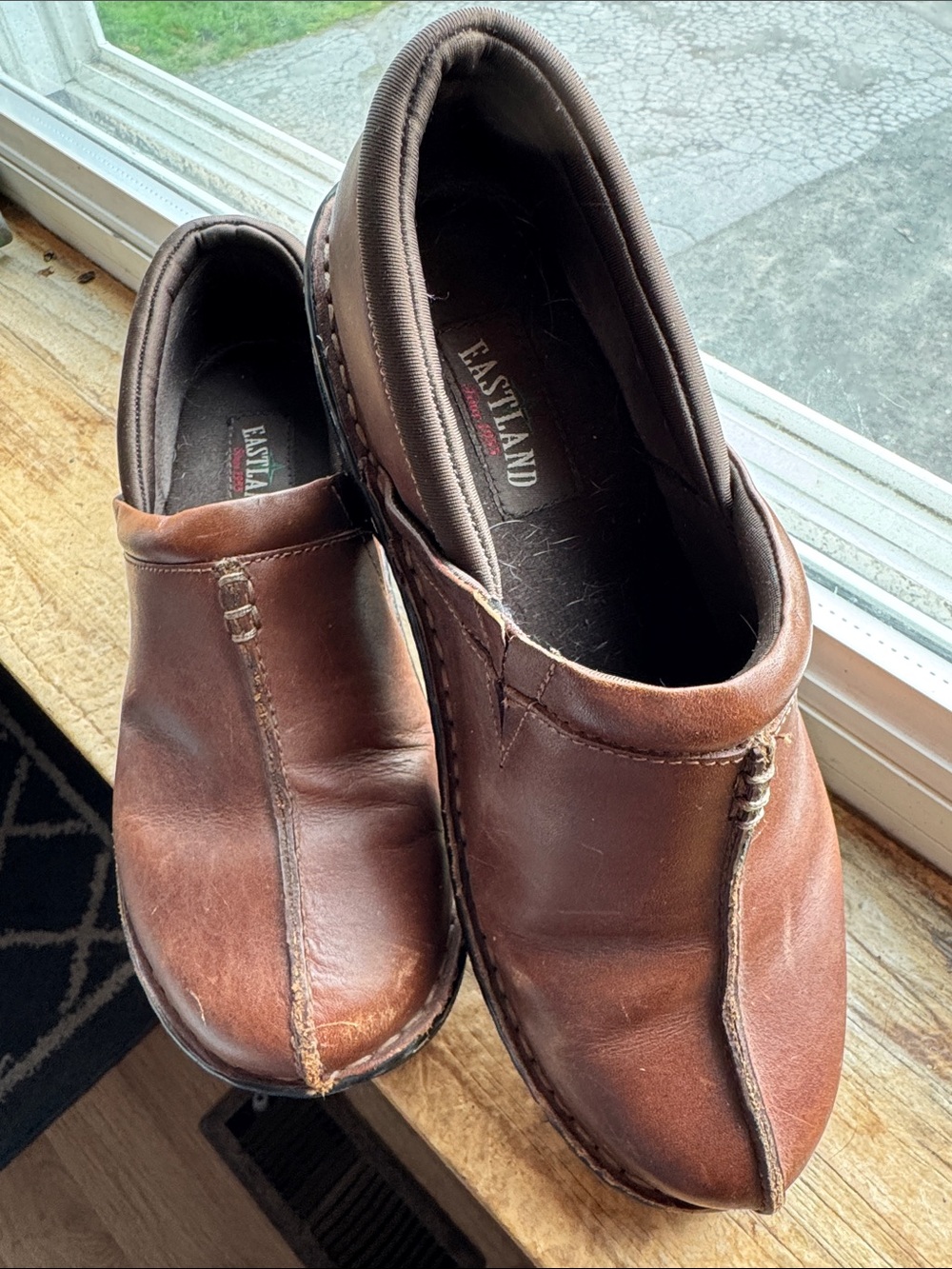 Eastland Brown Leather Slip-On Loafers for Women